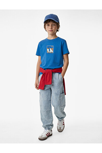 Koton Printed Short Sleeve Crew Neck Cotton T-Shirt