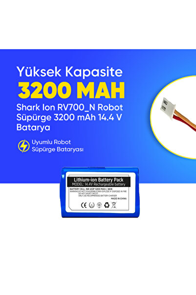 Shark Ion RV700_N Robot Süpürge 3200 mAh 14.4 V Batarya – Orjinal Uyumlu Uzun...