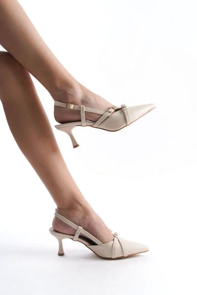 AuroraStore Γυναικεία Μπεζ Ψηλοτάκουνα Παπούτσια TR08MS17H