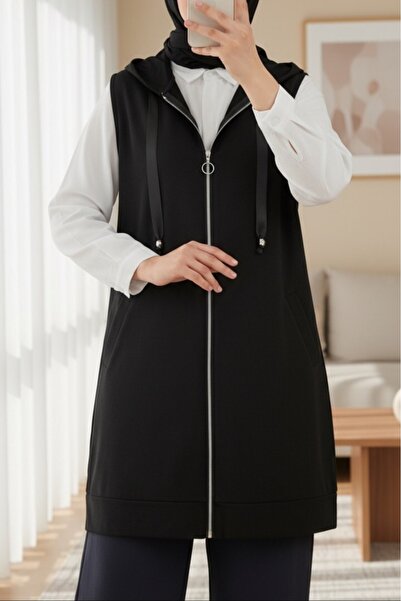 Modamorfo Χτενό βαμβακερό γιλέκο με κουκούλα