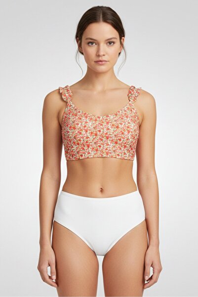 aerie Women Sleeveless Floral Print Padded Bikini Top, Multicolor