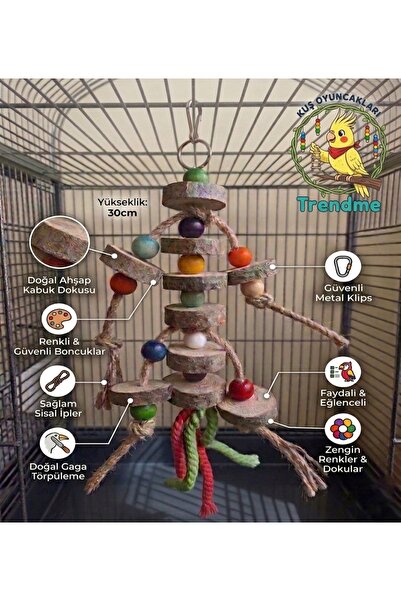 UniqBirdToys Uniq Bird Toys Kuş Stres Önleyici Ağaç Oyuncağı