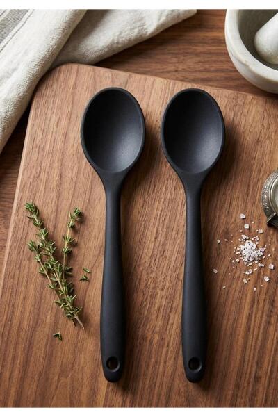 IVORY 2' Li Eucalyptus Fireproof Non-Stick Large (27.5 cm) Silicone Spoon Mix...