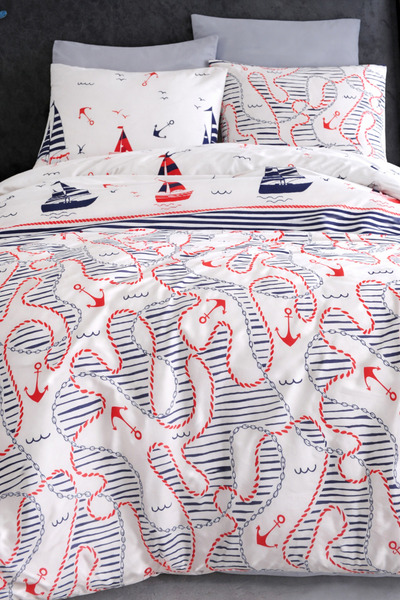 NazeninHome Σετ διπλής παπλωματοθήκης Ranforce 100% βαμβακερό |   Με σεντόνια