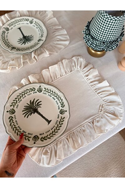 KaiAtelier 4 τεμάχια Φυσικό Ακατέργαστο Λινό Ορθογώνιο Αμερικανικό Σερβίτσιο/...