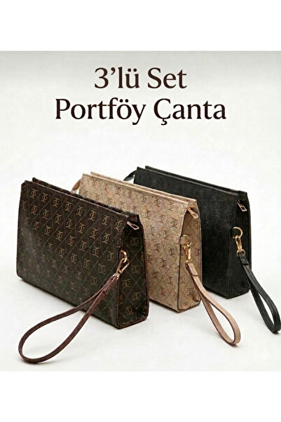 macsoo Σετ 3 γυναικείων τσαντών χειρός με λουράκι καρπού, κομψό σετ τσαντών c...