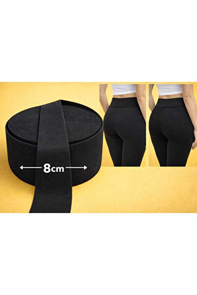 İMREN AKSESUAR Μαύρο 8 cm Πάνες Ραφής και Ελαστική Μέρ::ων 1 Πακέτο 3 m