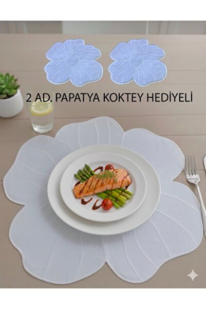 VeraLüx Home 6 τεμάχια λινό με κέντημα μαργαρίτας αμερικανικής τύπου ΕΙΔΙΚΟ Υ...