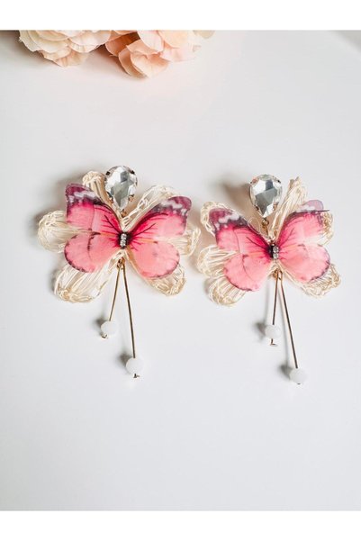 DEVİ fashion Paper Pink Earrings 6 cm
