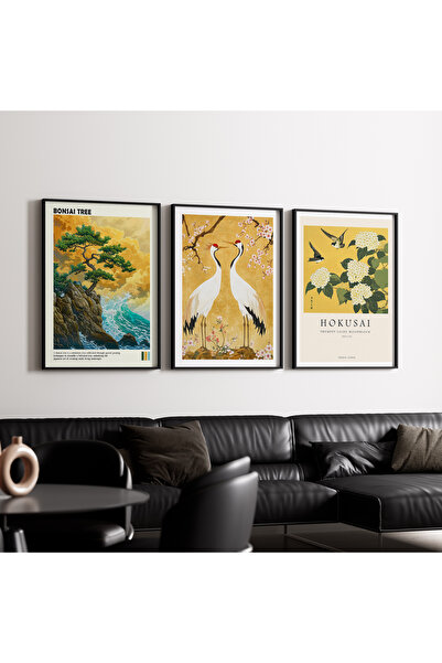 Artiera Σετ ζωγραφικής με ξύλινο πλαίσιο 3 τεμαχίων Bonsai Tree Swirls Japand...