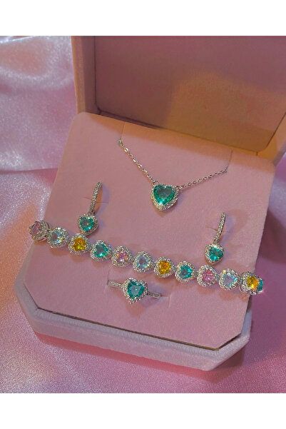 h&b design jewel Yeşil Kalpli Pandora Set