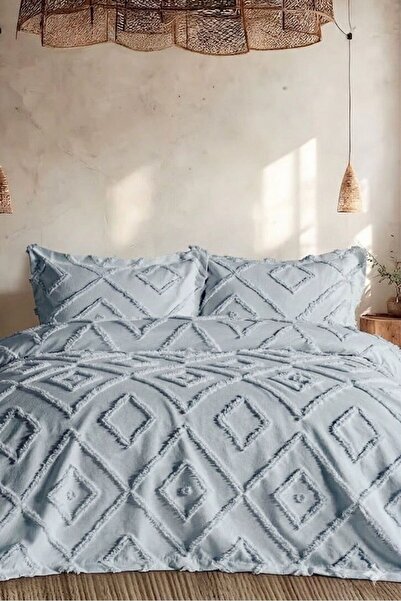 ARSEM EV TEKSTİL Σκανδιναβικό γκρι διπλό κάλυμμα κρεβατιού 240 x 250 εκ. και ...