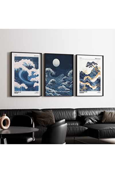 Artiera Σετ ζωγραφικής 3 τεμαχίων "Silence and Peace" με ξύλινο πλαίσιο, τέχν...