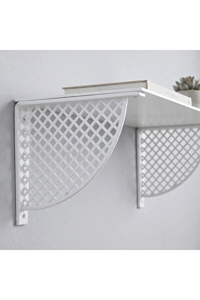 MR.BRACKET Beyaz Desen Plastik Raf Altı Tutucu Ayak 18cm - Çiçeklik L Raf Aya...