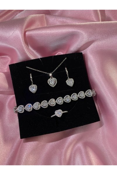 h&b design jewel Silver Kalp Detaylı Set