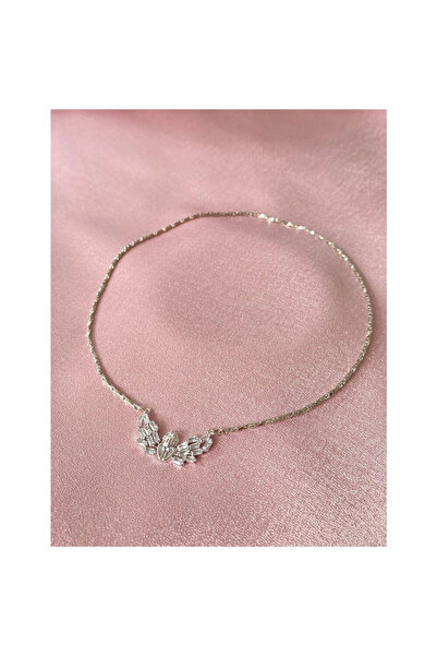 h&b design jewel Kristal Kesimli Silver Melek Kolye