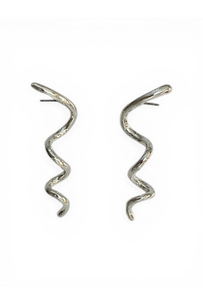 stravis Silver Color Wavy Design Earrings