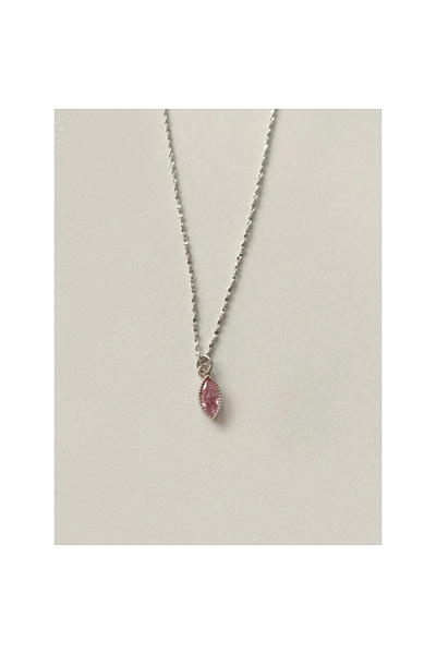 h&b design jewel Çelik Zincirli Pembe Taş Choker