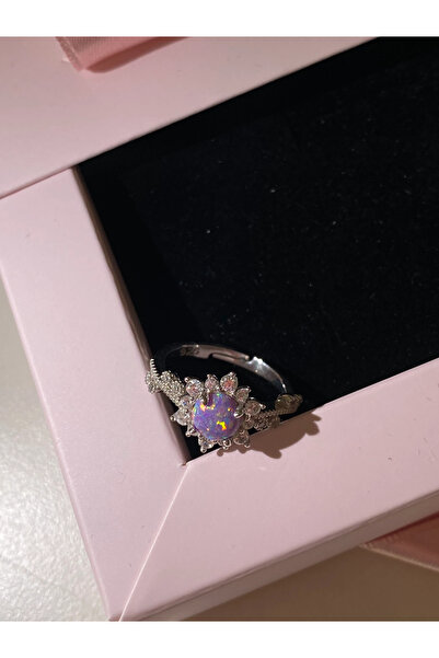 h&b design jewel 925 Ayar Gümüş Opal Taşlı Güneş Detaylı Yüzük