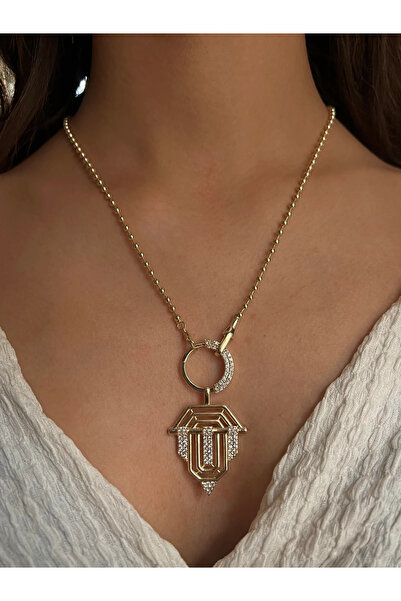 h&b design jewel Çelik Taşlı Büyük Serenay Kolye