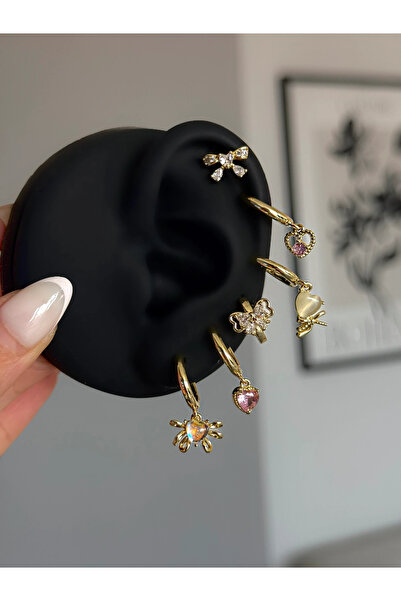 h&b design jewel Kalpli 6 Lı Küpe Seti