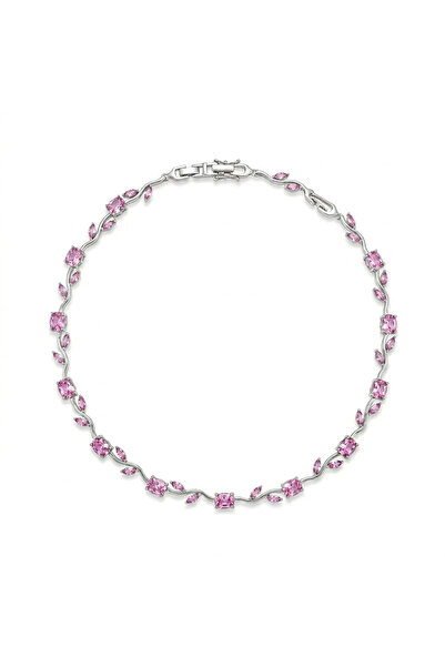 h&b design jewel Çelik Pembe Tulip Kolye