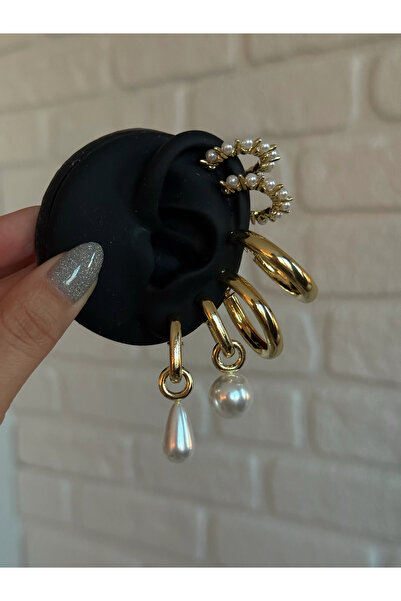 h&b design jewel İncili 6 Lı Küpe Seti