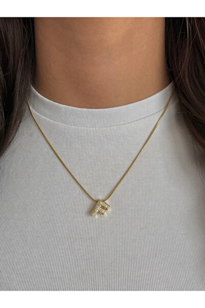 h&b design jewel Steel 3D Letter F Necklace