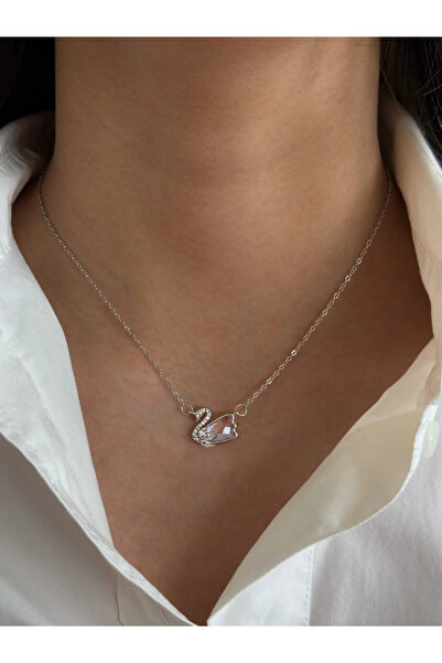 h&b design jewel Çelik Hologramlı Kuğu Kolye