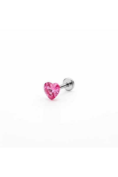 h&b design jewel Cerrahi Çelik Fuşya Kalpli Piercing
