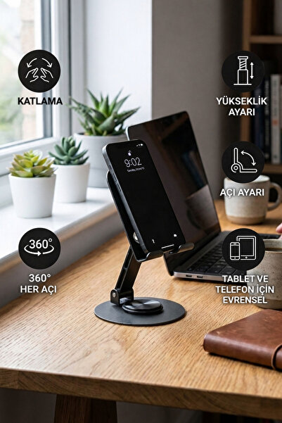 ArmoniaVital 360° Ayarlanabilir Katlanabilir Telefon & Tablet Standı – Yüksek...