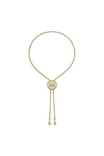 h&b design jewel قلادة من الفولاذ بتفاصيل العين مع سلسلة