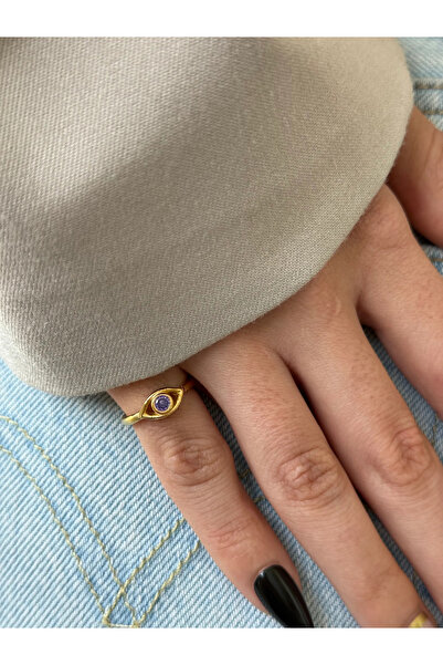 h&b design jewel خاتم إصبع صغير بتفاصيل عين أرجوانية
