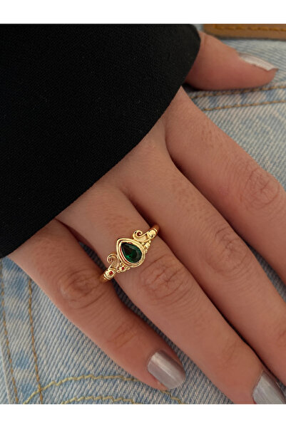h&b design jewel Yeşil Taş Vintage Yüzük