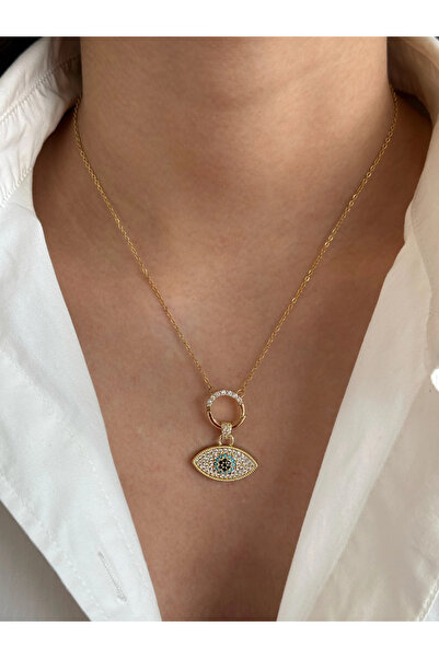h&b design jewel Çelik Gold Göz Kolye
