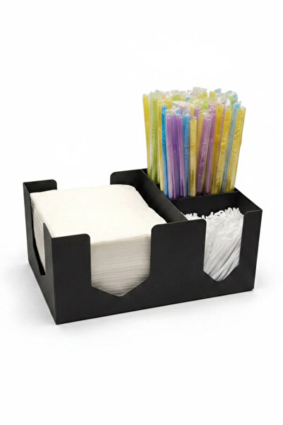 VODİNOX Peçetelik ve Pipetlik Kamış Organizer Cafe Bar Restaurant Metal ORG-44-B