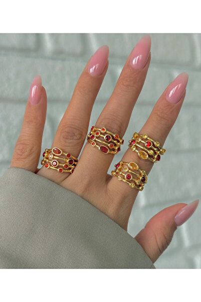 h&b design jewel Turuncu Taşlı Tasarım Yüzük