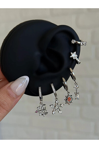 h&b design jewel طقم أقراط برتقالي من 6 قطع