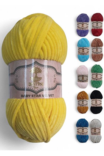 destini Velvet Knitting Thread 100 gr 120 Mt Baby Blanket, Cardigan, Poncho, ...