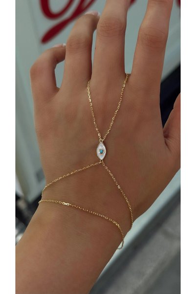 h&b design jewel 925 Ayar Gümüş Beyaz Göz Detay Şahmeran