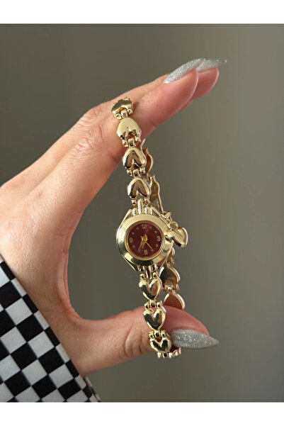 h&b design jewel Gold Plum Heart Wristwatch