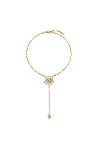 h&b design jewel Steel Eye Detail Y Necklace