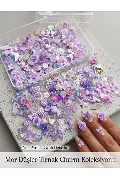 SEVRU Profesyonel Protez Tırnak Nail Art Süsleme 3D Charm Karışık Desenli