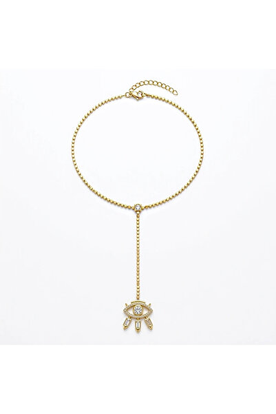 h&b design jewel Steel Eye Detail Y Necklace