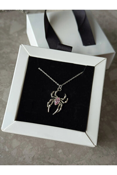 h&b design jewel Çelik Pembe Örümcek Kolye