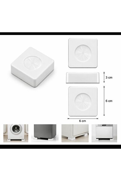 Tasarım Ağır Yük Mobilya Altı Yükseltici 6x6x3 cm – Beyaz Polietilen Takoz 4 ...