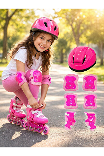 NW NessiWorld Bisiklet Kaykay Paten Çocuk Kaskı Ve Dizlik Set