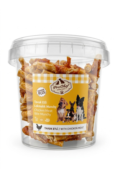Tavuk Etli Lokmalık Munchy Çubuk Tavuklu Sarma Köpek Kemiği Ödül Maması 25 Adet