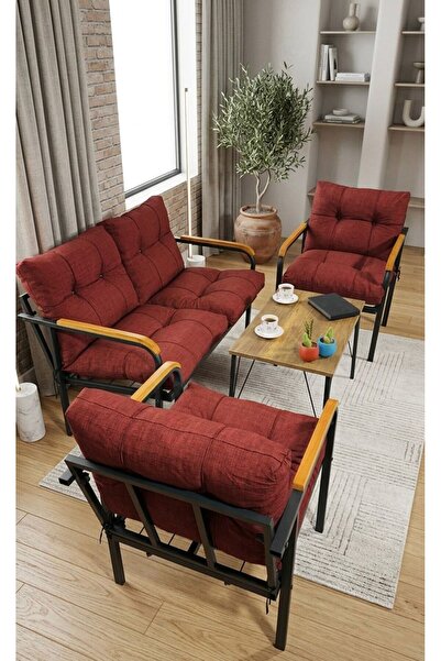 Madame Home Bordo-Balkon, Bahçe,teras,cafe - Salon - Metal Kanepe Koltuk Takı...