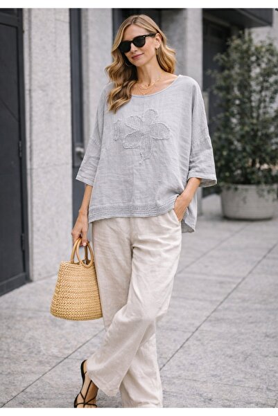 Rosidam Πουκάμισο από λινό παπαρούνα